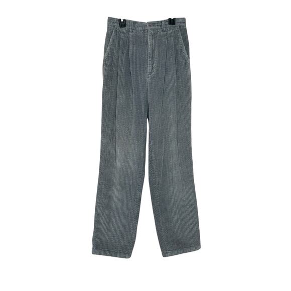 2567 gray cotton corduroy pleated high waisted Y2K pants size 10 - Picture 1 of 12